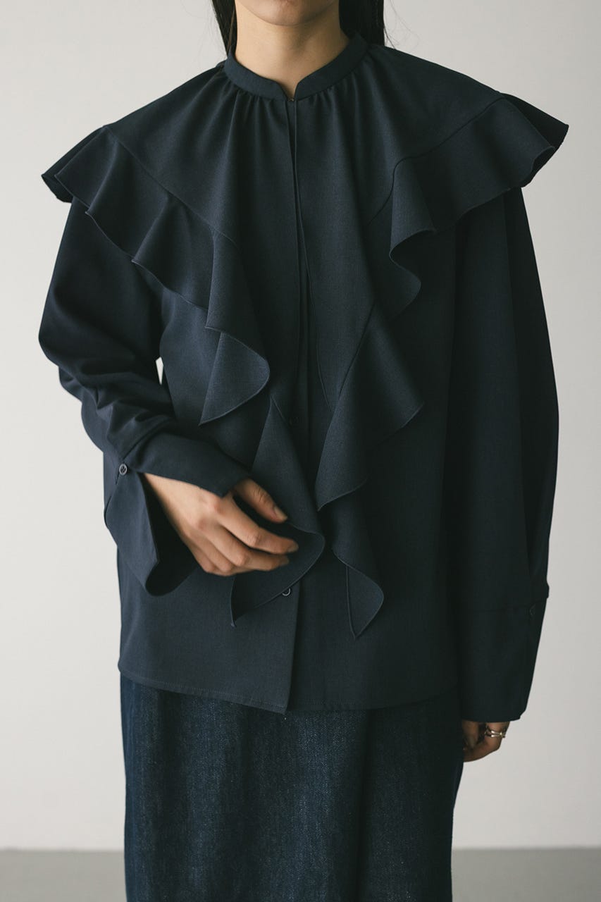 ラッフルカラーシャツ NVY FREE