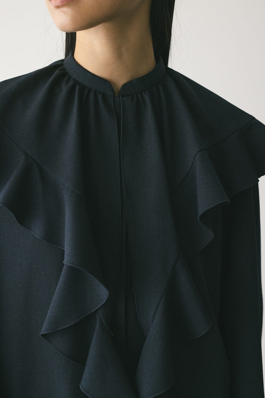 ラッフルカラーシャツ NVY FREE