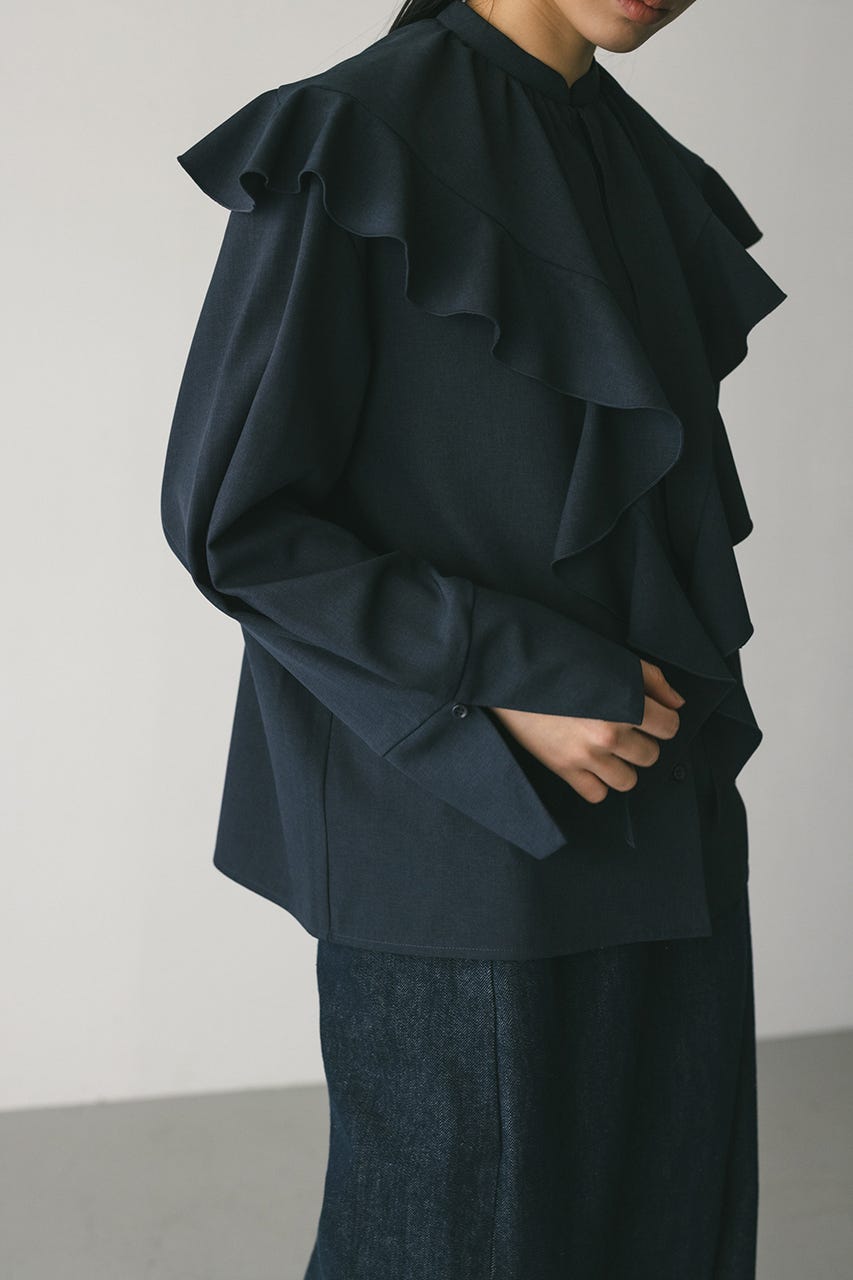 ラッフルカラーシャツ NVY FREE