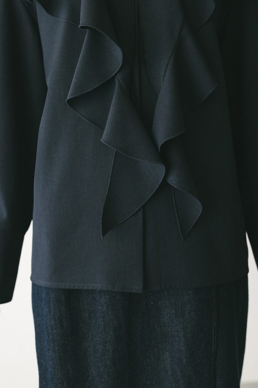 ラッフルカラーシャツ NVY FREE