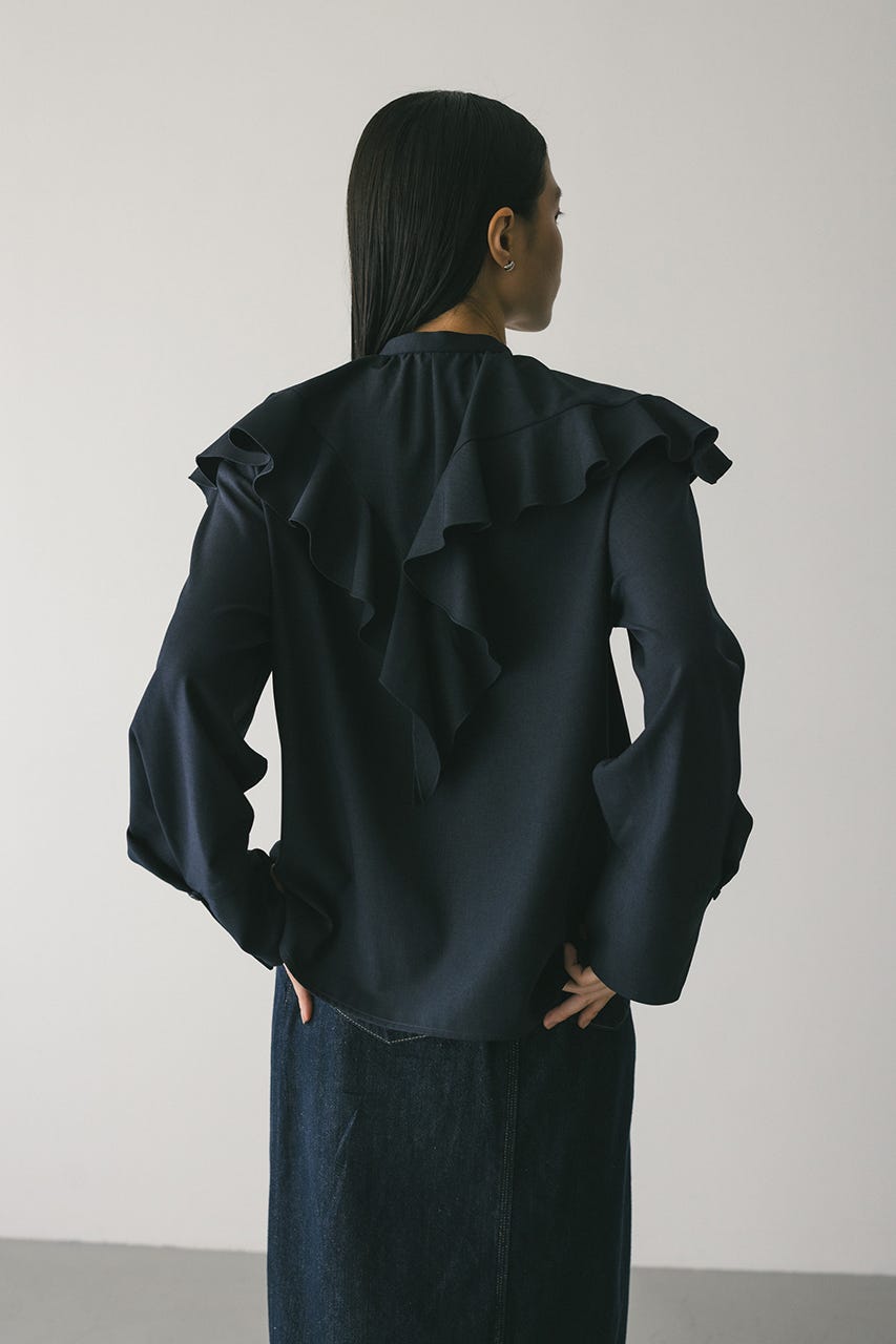 ラッフルカラーシャツ NVY FREE