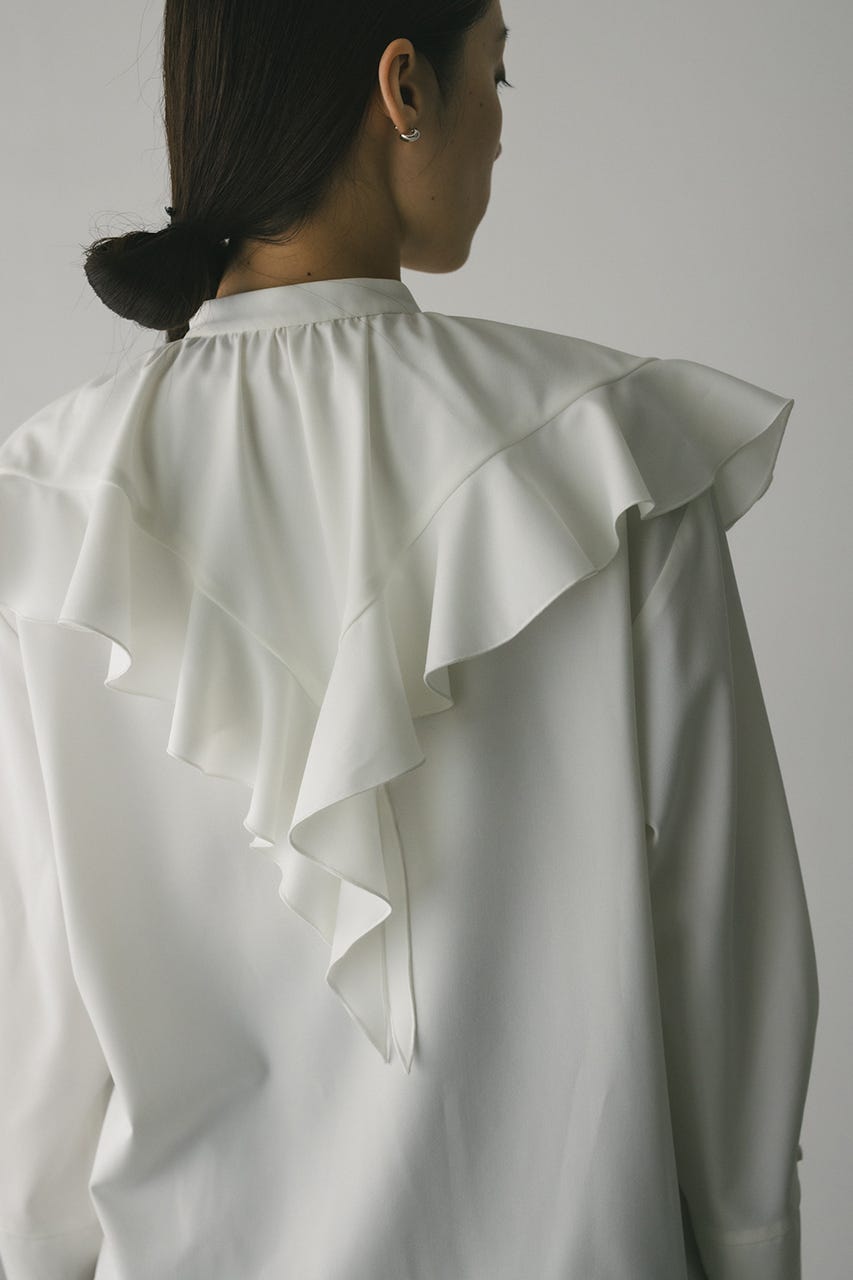 ラッフルカラーシャツ WHT FREE