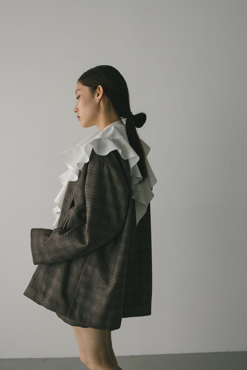 ラッフルカラーシャツ WHT FREE