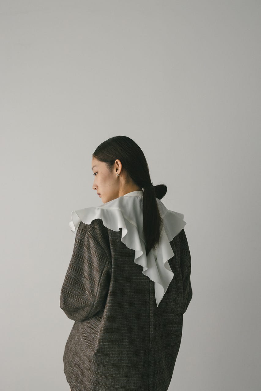 ラッフルカラーシャツ WHT FREE