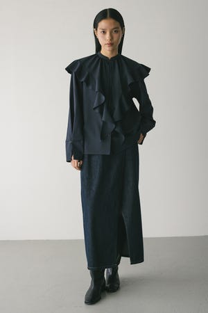 ラッフルカラーシャツ