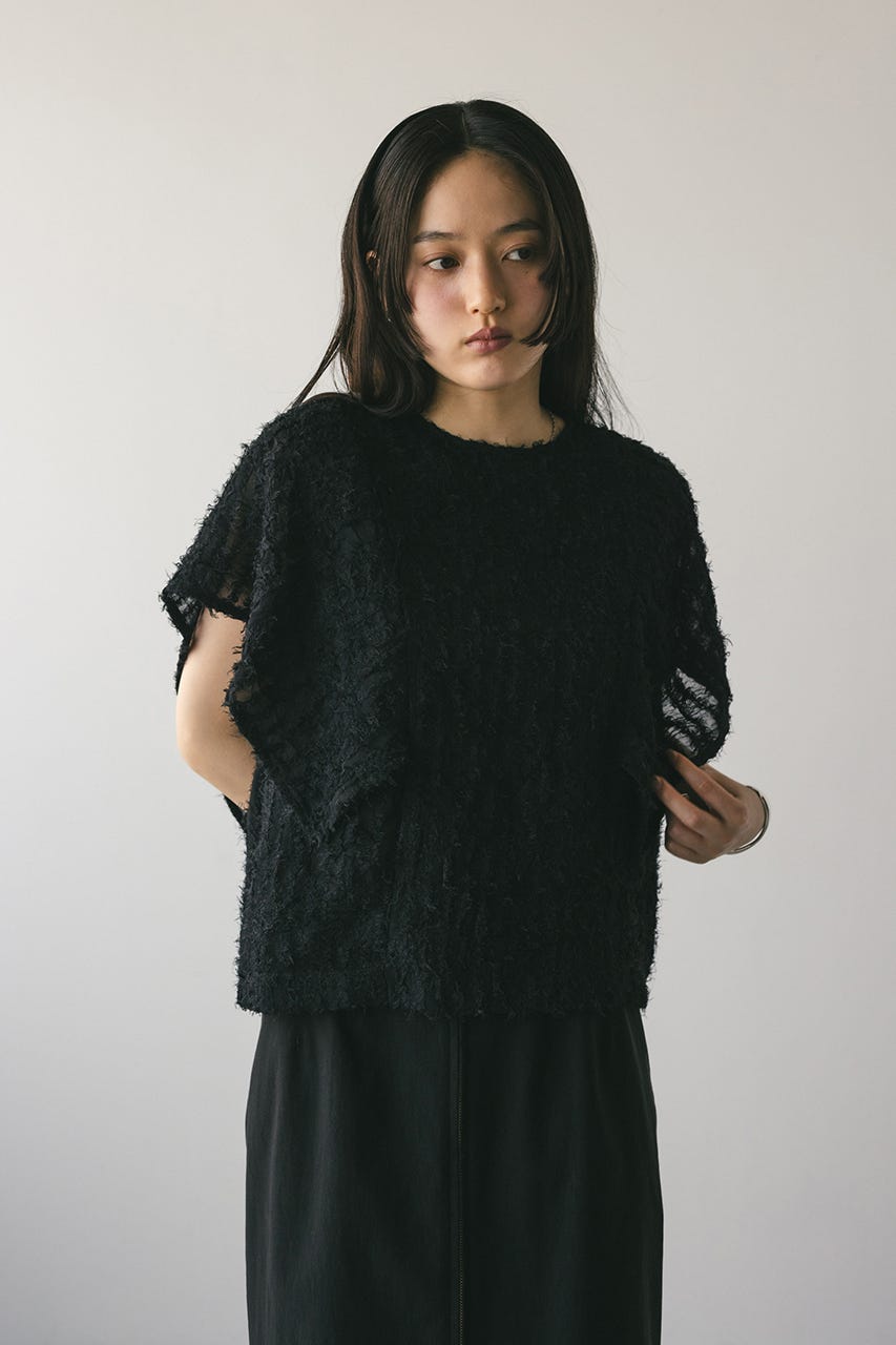 STYLEMIXER | チュールフリンジジャガードトップ (シャツ