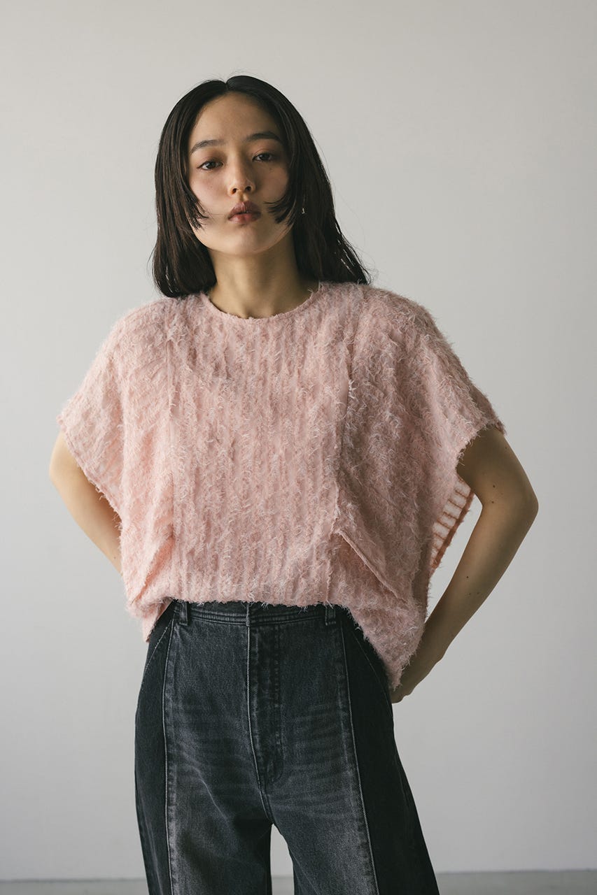 チュールフリンジジャガードトップ STYLEMIXER | チュールフリンジジャガードトップ (シャツ