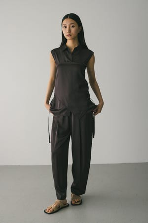 サテンベルトシャツ