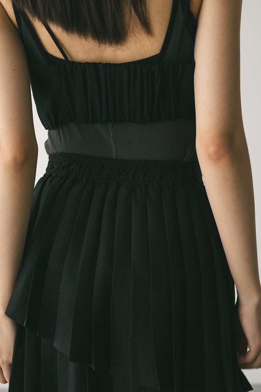 プリーツティアードスカート BLK S