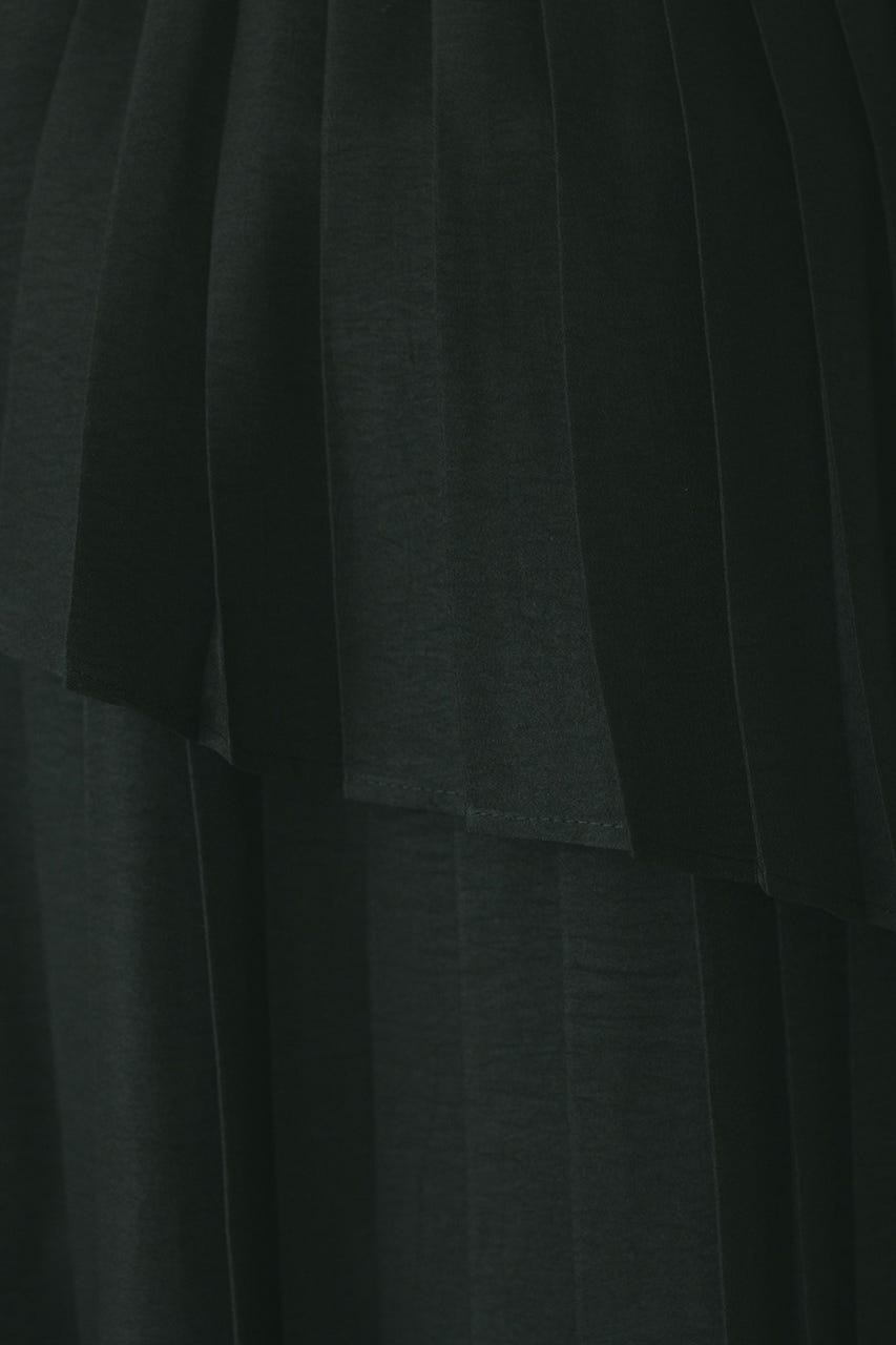 プリーツティアードスカート BLK S