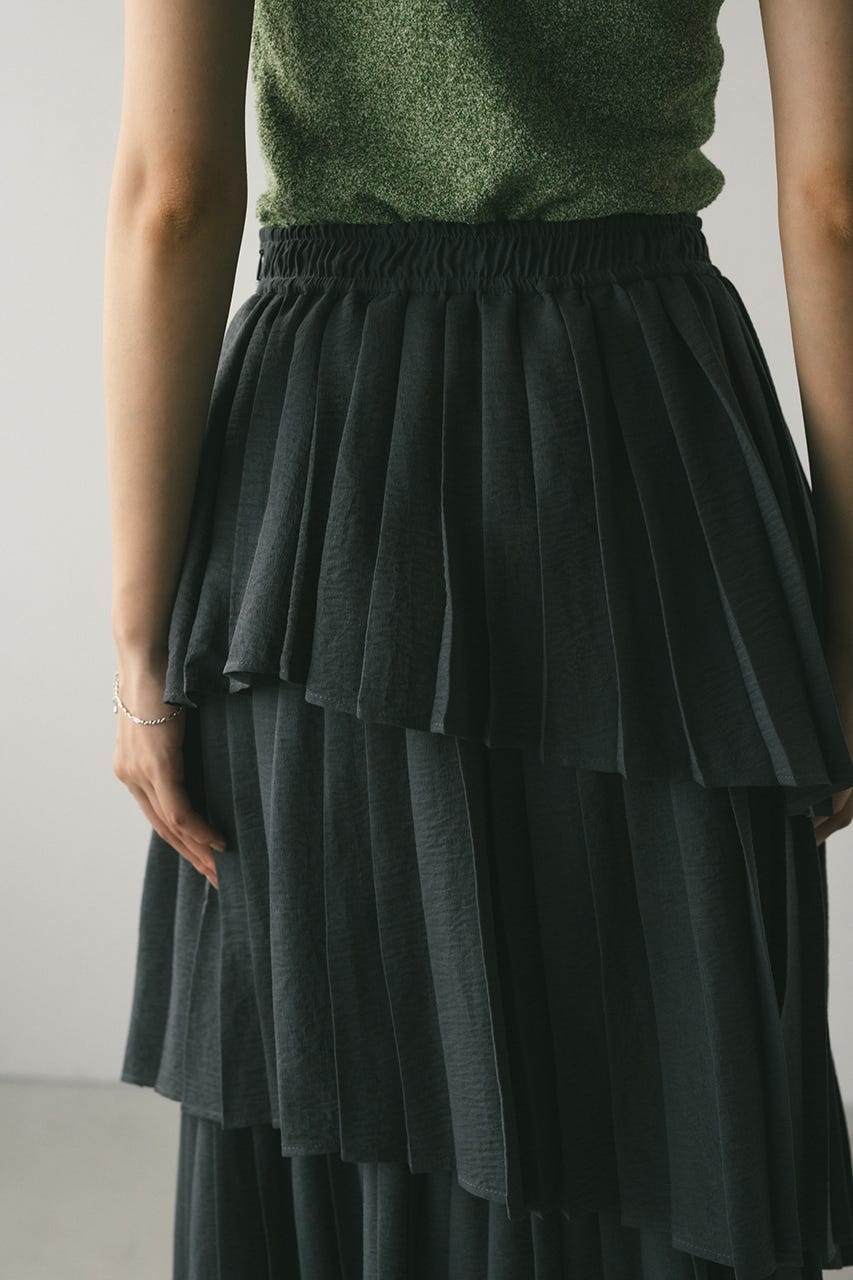 プリーツティアードスカート C.GRY M