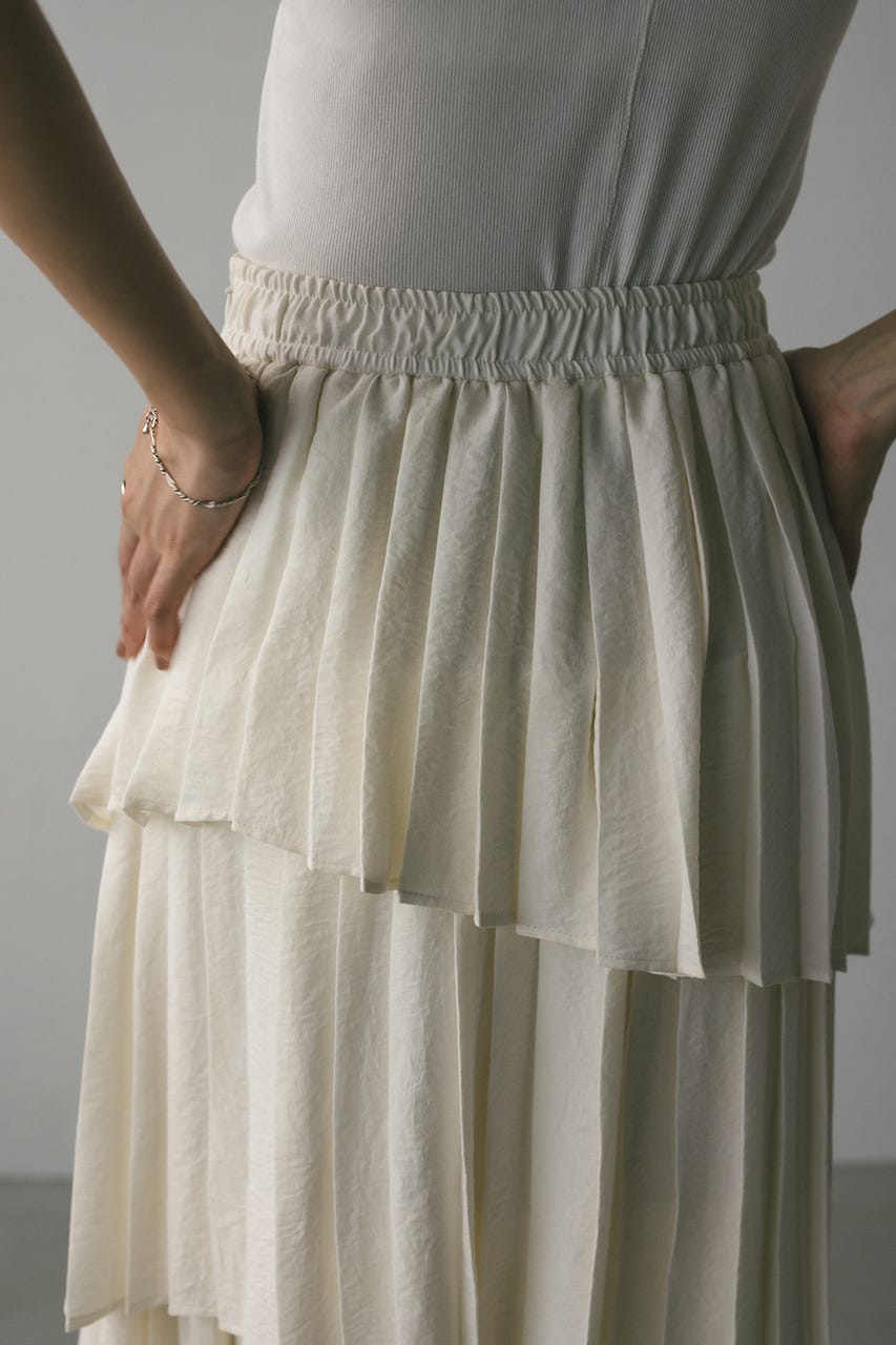 プリーツティアードスカート IVOY M