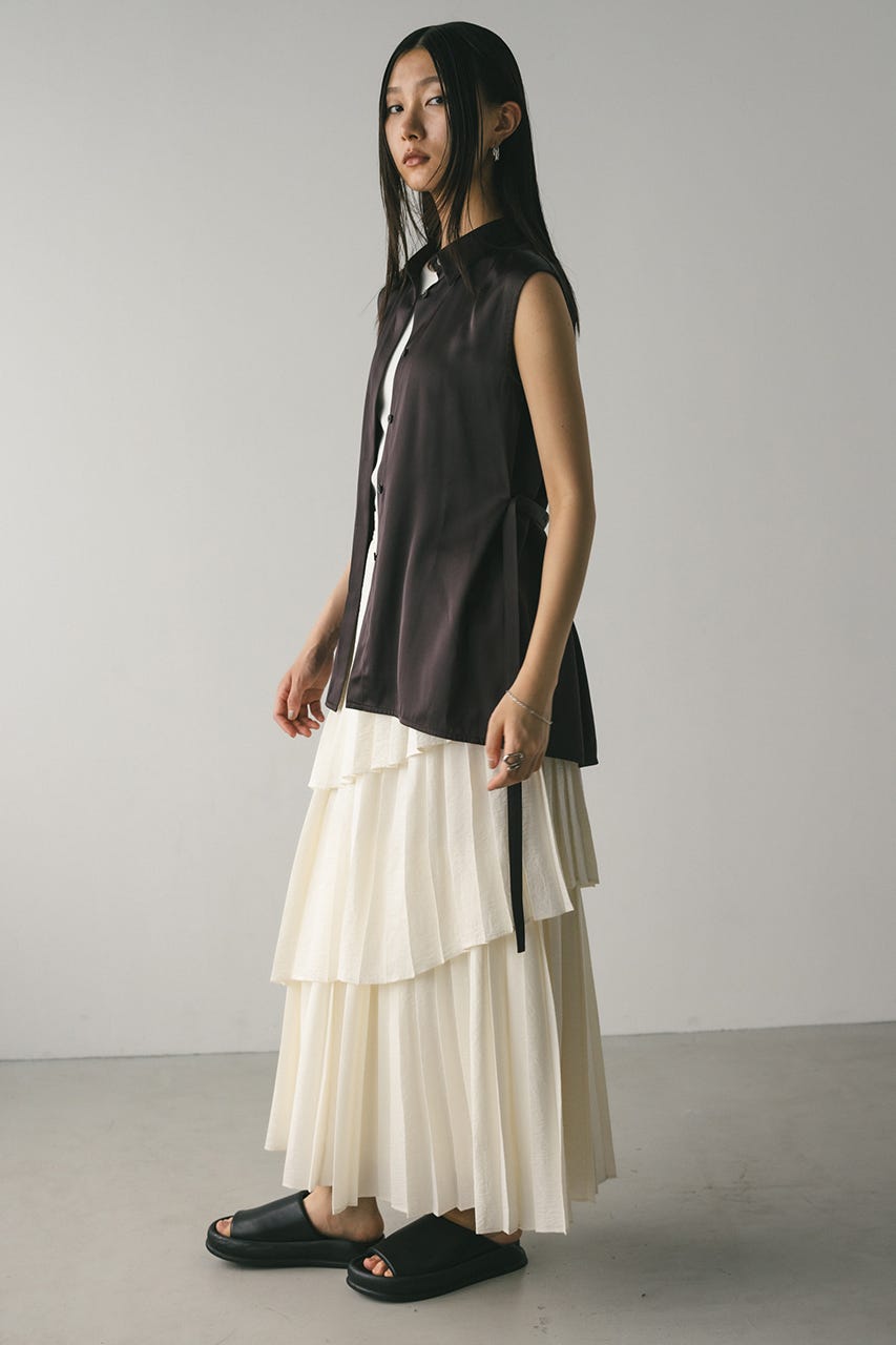 プリーツティアードスカート IVOY M