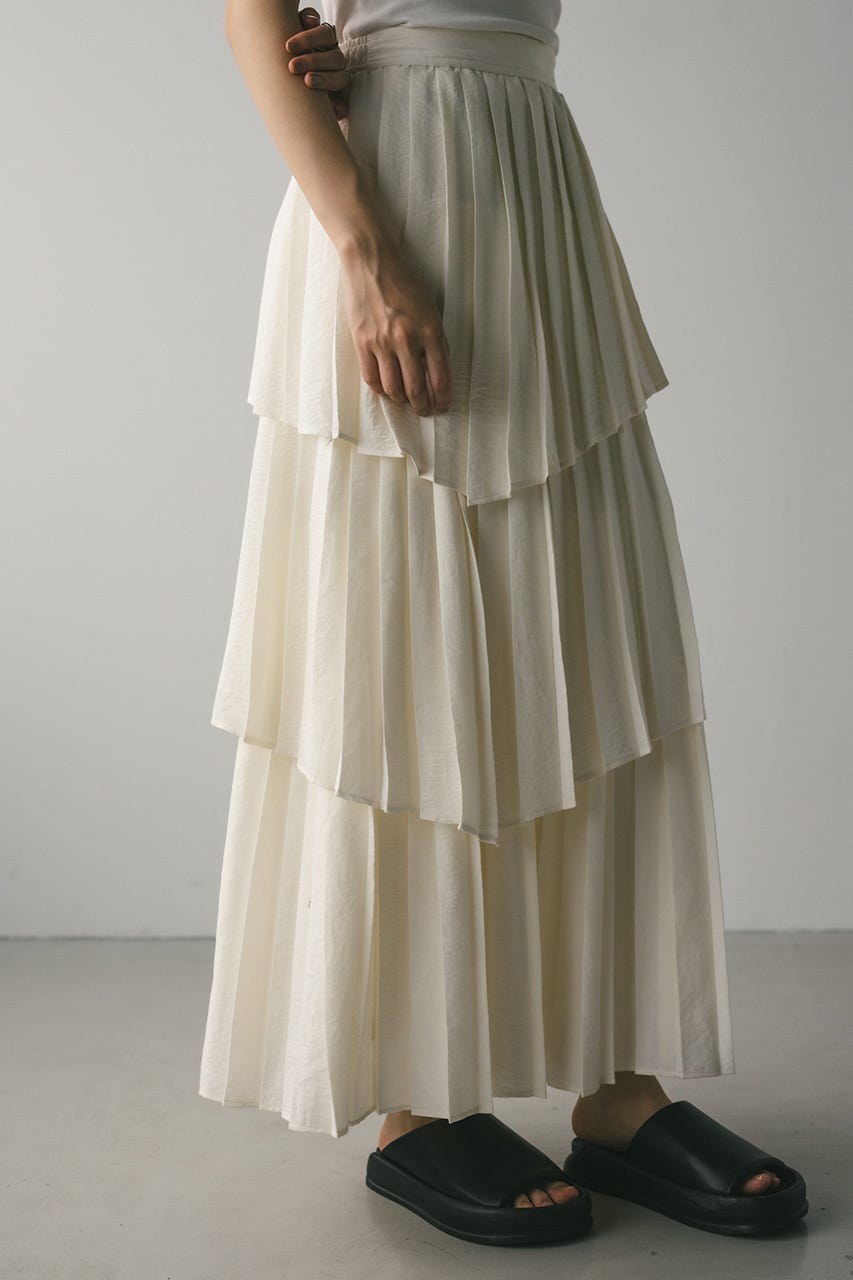 プリーツティアードスカート IVOY M