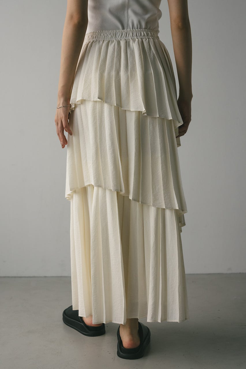 プリーツティアードスカート IVOY M