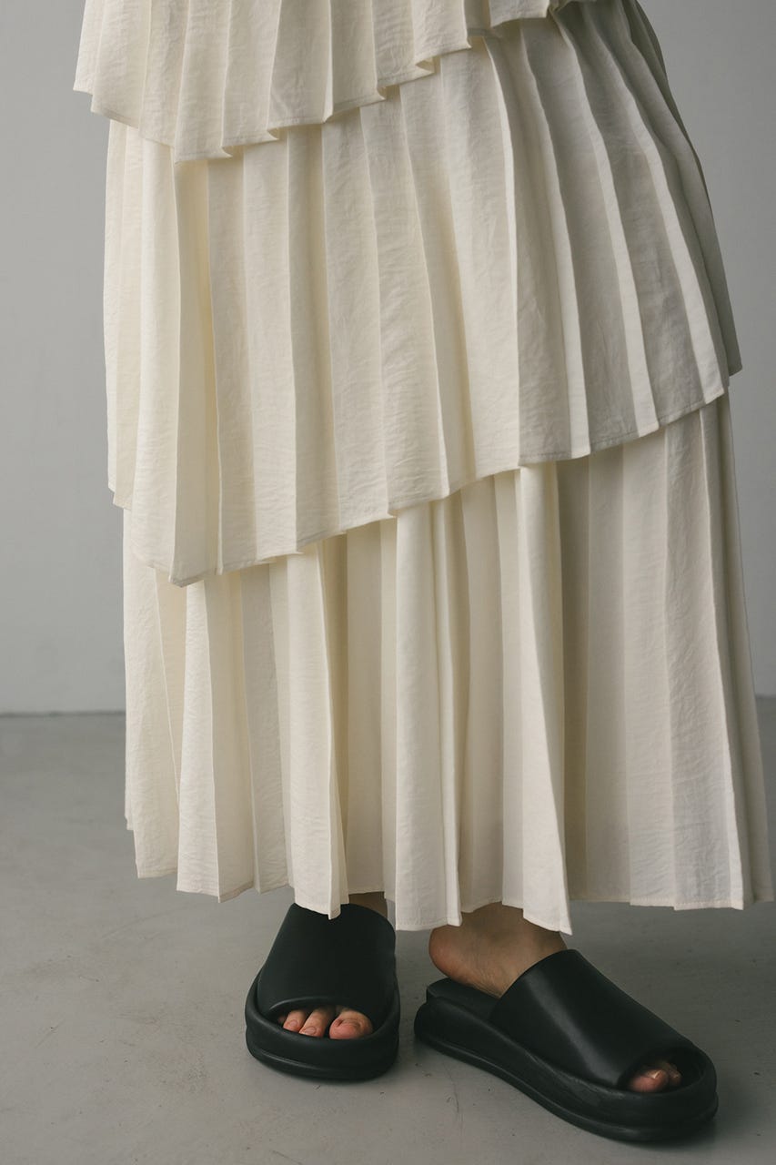 プリーツティアードスカート IVOY M