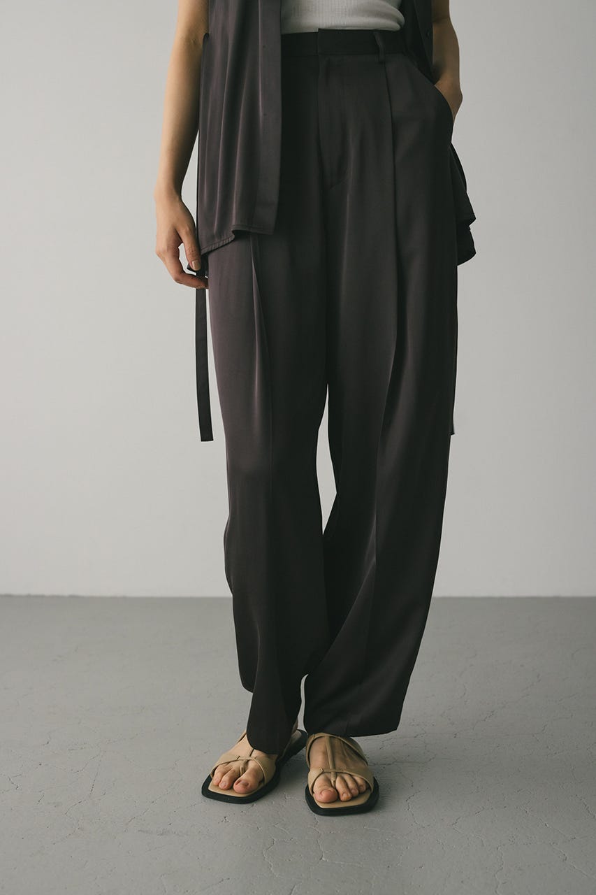 MACHATT サテンタックパンツ黒(Sサイズ) satin tuck pants（サテンタックパンツ）（スラックス）｜SENEE