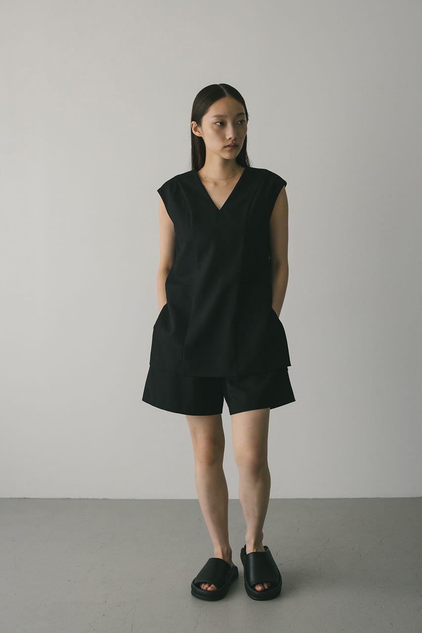 レイヤーベストショートオールインワン BLK M