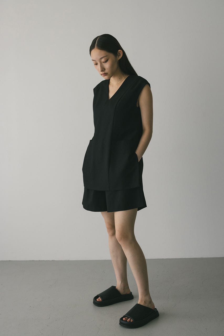 レイヤーベストショートオールインワン BLK M