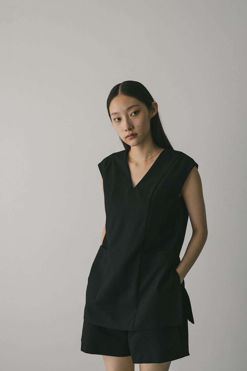 レイヤーベストショートオールインワン BLK M