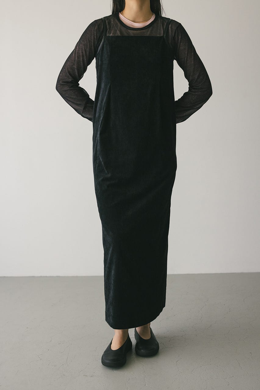 パイピングベロアキャミワンピース BLK S