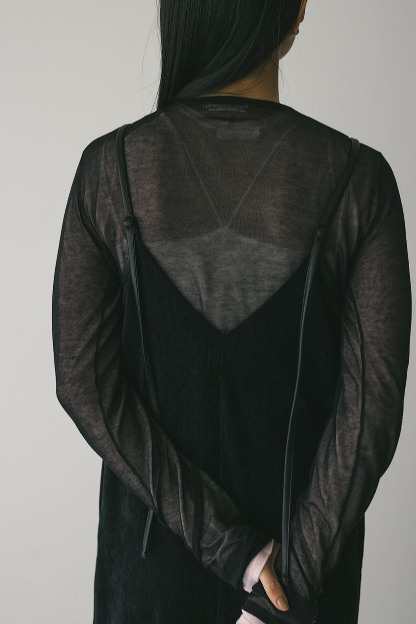 パイピングベロアキャミワンピース BLK S