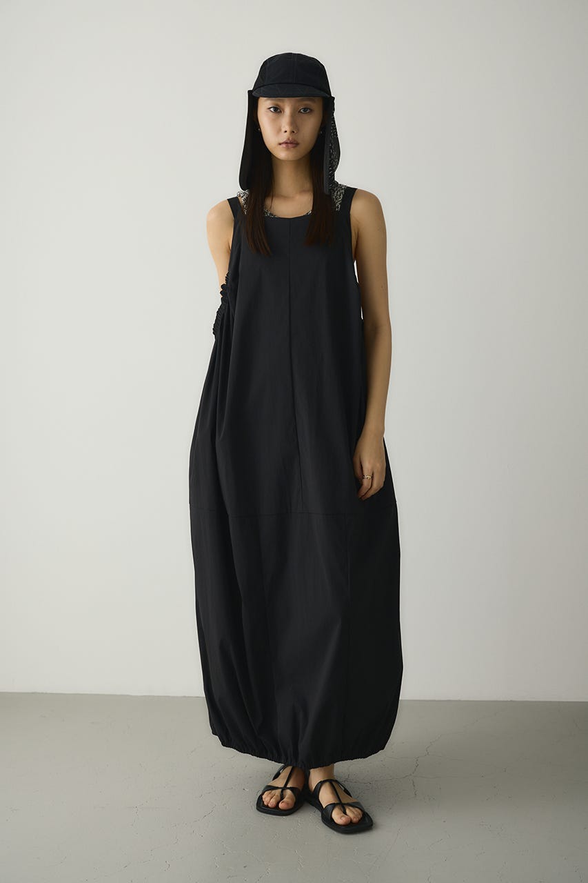 ACTIVE撥水ギャザーワンピース BLK M