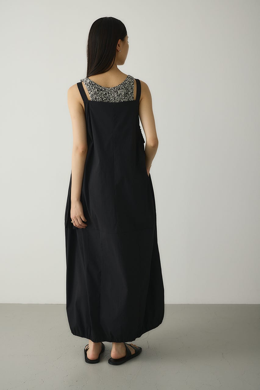 ACTIVE撥水ギャザーワンピース BLK M