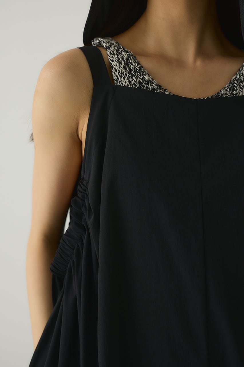 ACTIVE撥水ギャザーワンピース BLK M