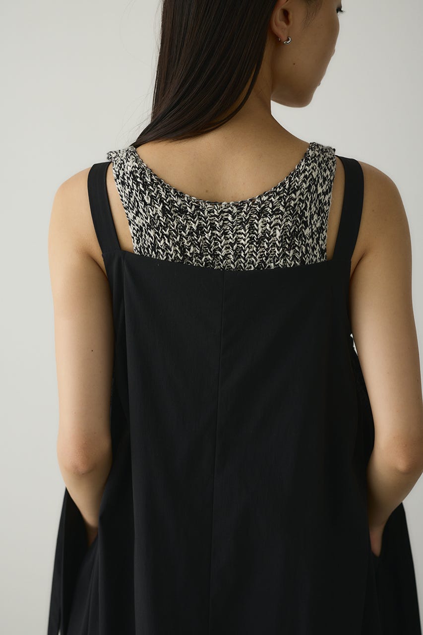 ACTIVE撥水ギャザーワンピース BLK M
