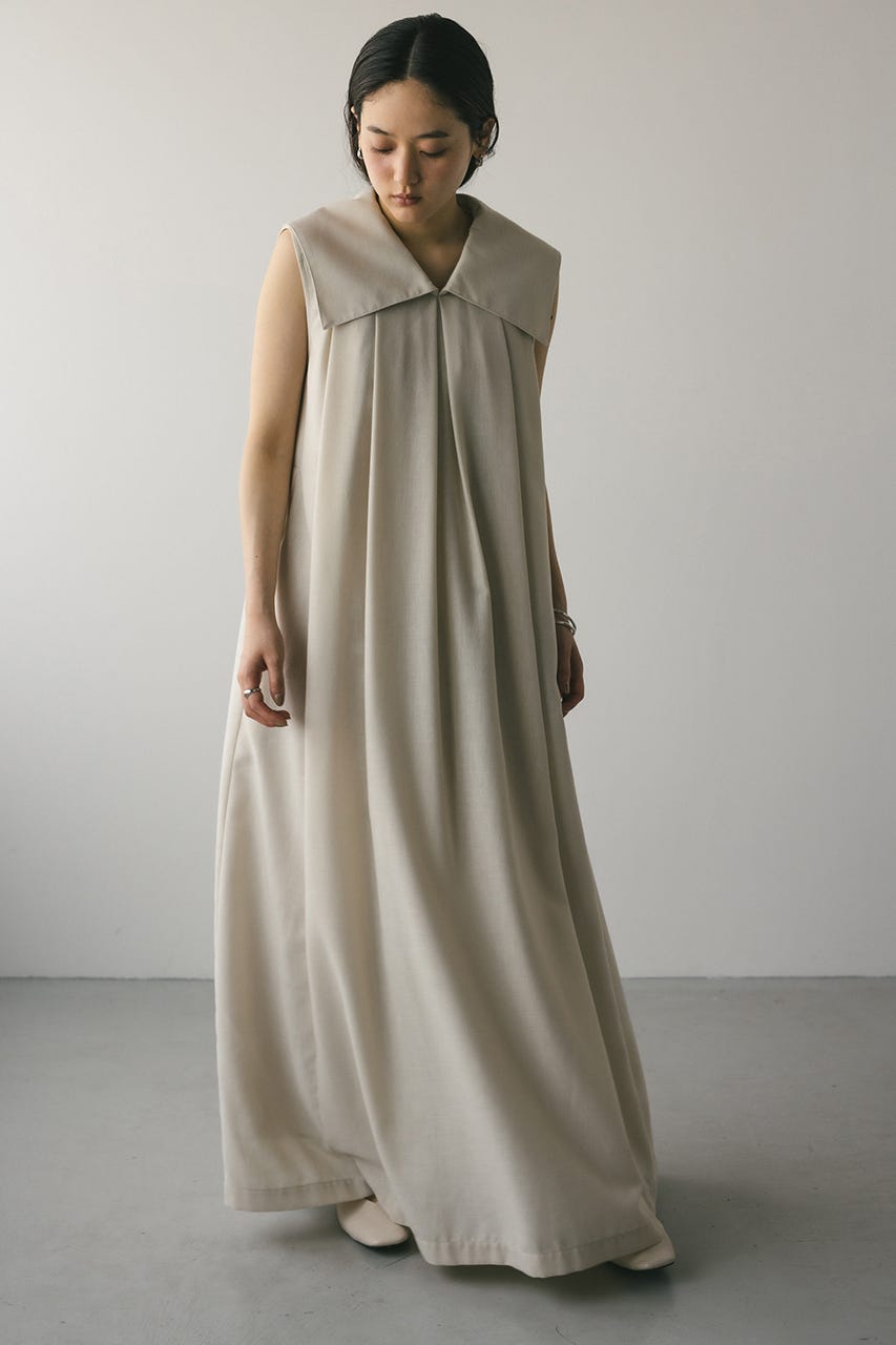 ビッグカラーフレアワンピース IVOY M