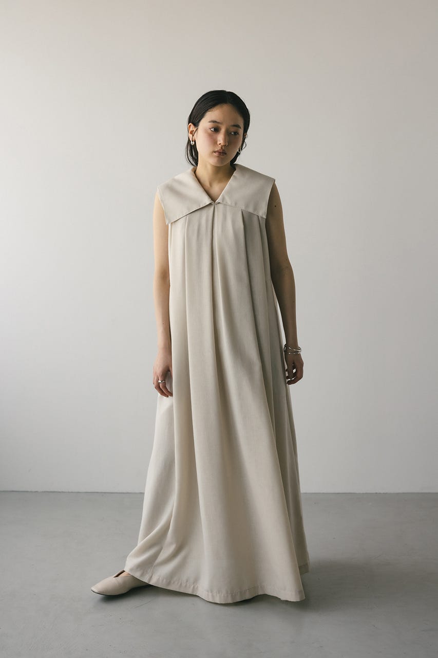 ビッグカラーフレアワンピース IVOY M