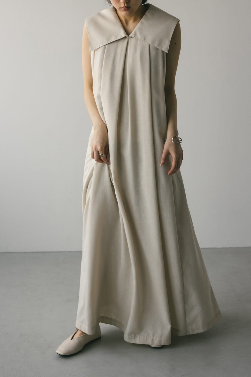 ビッグカラーフレアワンピース IVOY M