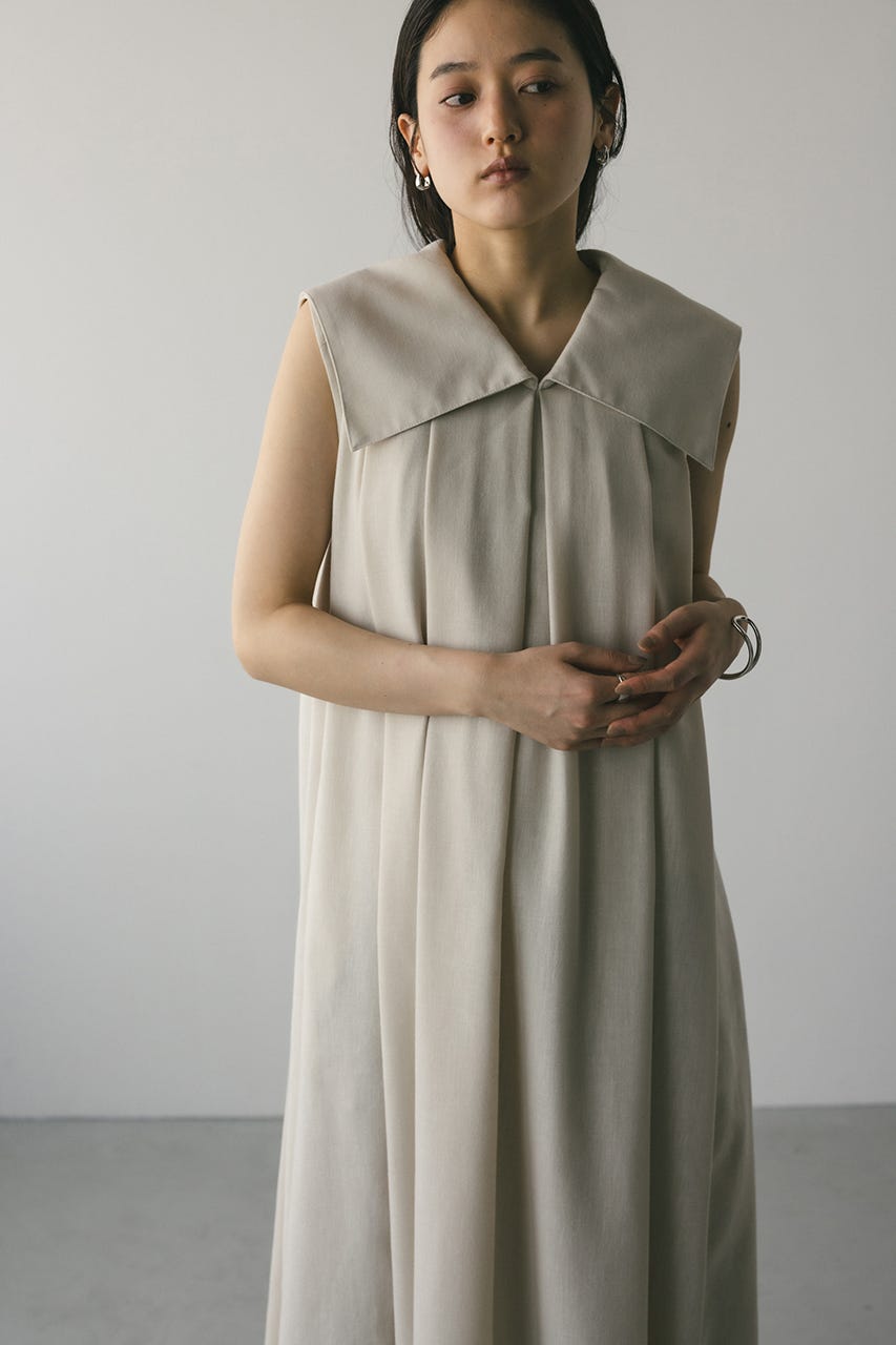 ビッグカラーフレアワンピース IVOY M