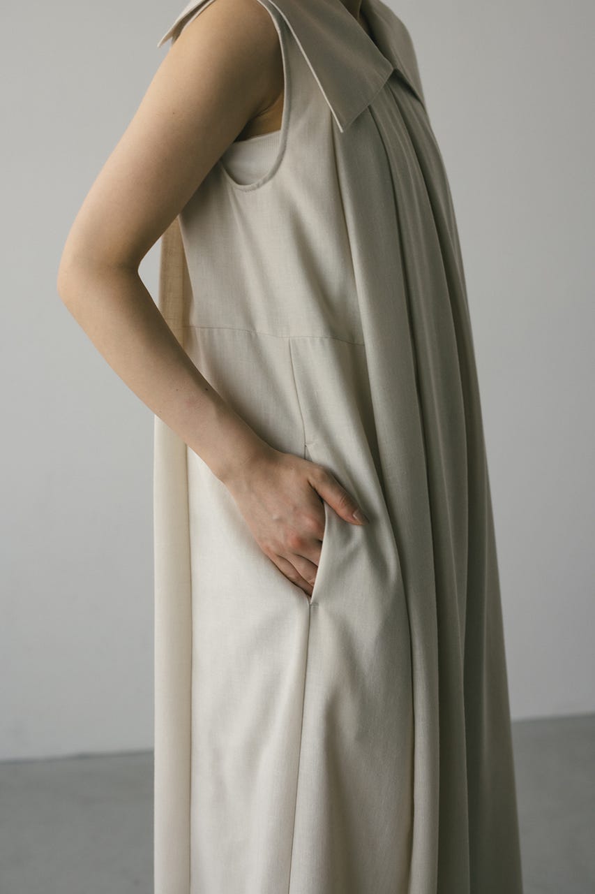 ビッグカラーフレアワンピース IVOY M