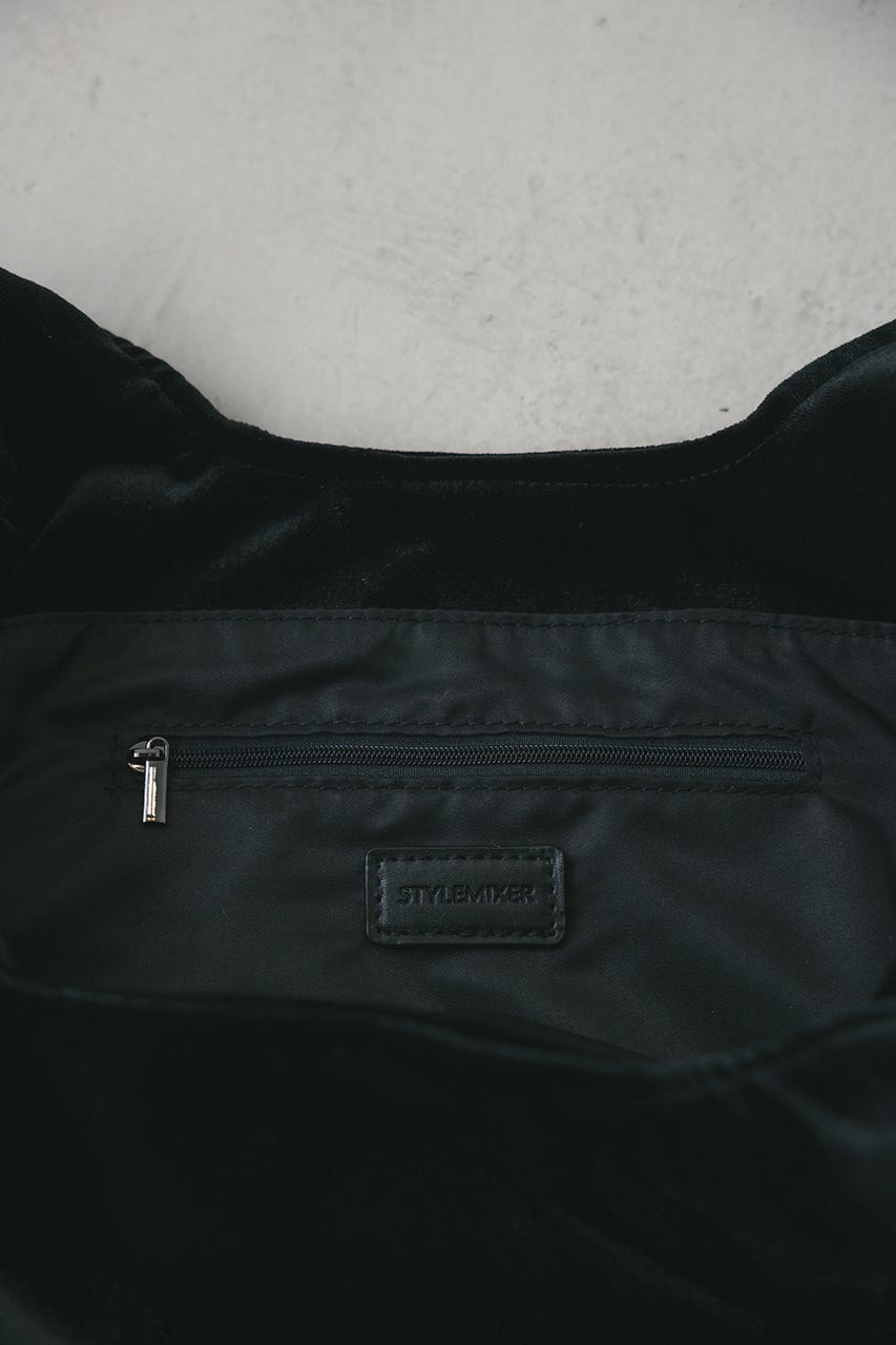 ベロアマルシェバッグ BLK FREE