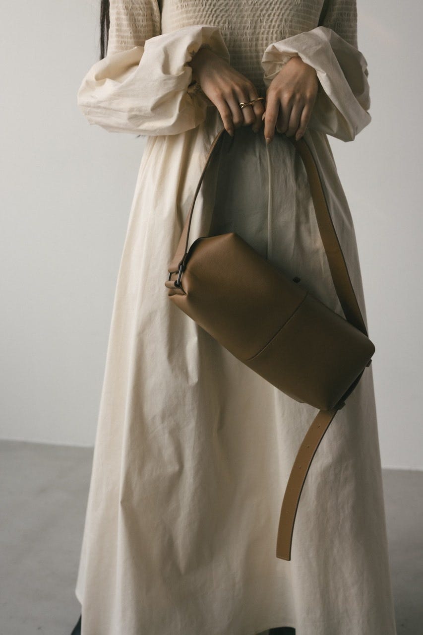 ワイドベルトスクエアバッグ L/BRN FREE