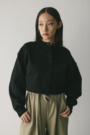 リバーシブルベロアニットカーデ