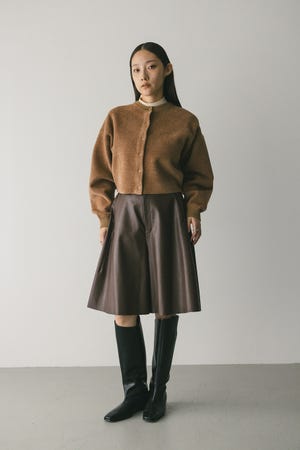 リバーシブルベロアニットカーデ