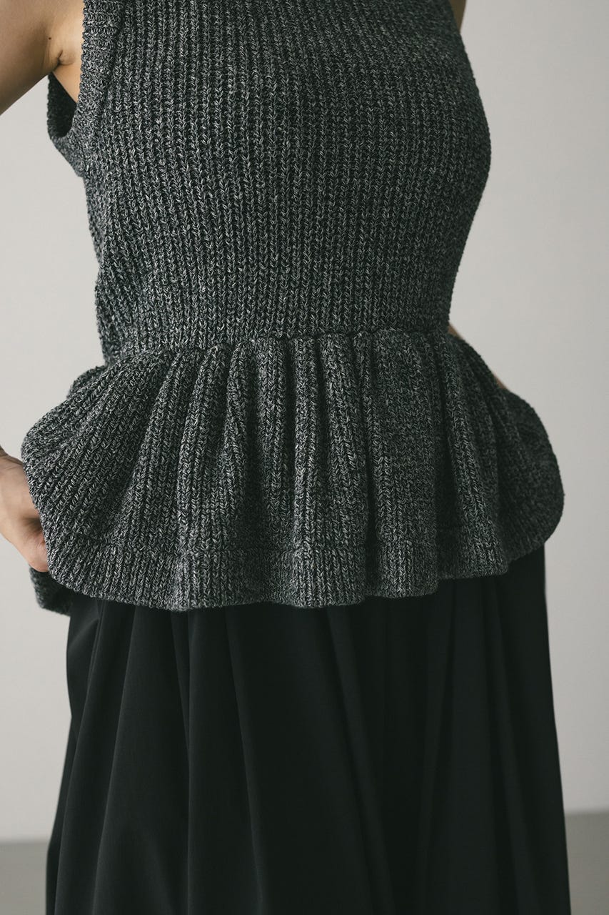 2WAYペプラムニットタンク GRY FREE