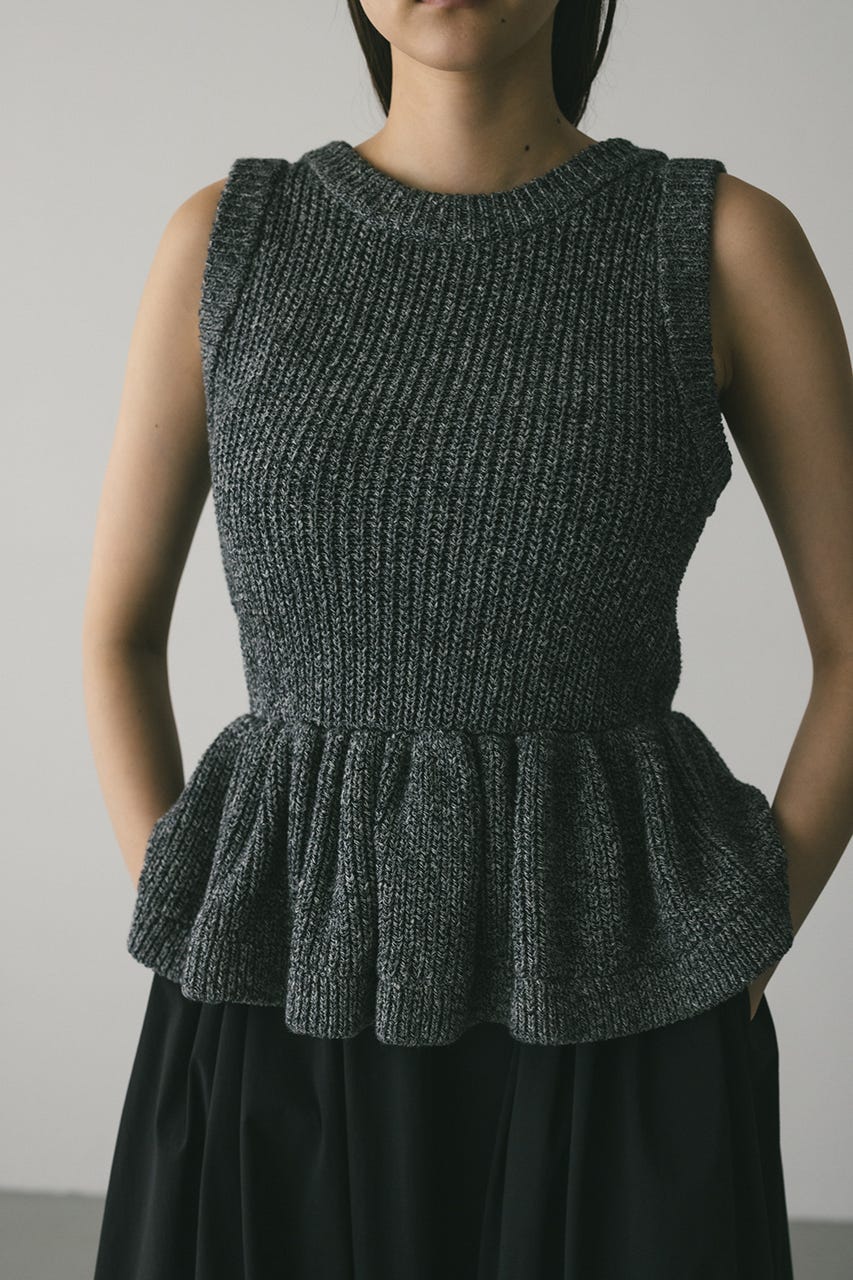 2WAYペプラムニットタンク GRY FREE