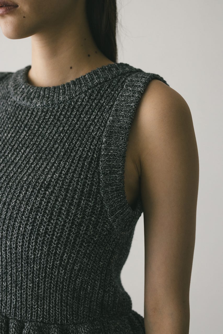 2WAYペプラムニットタンク GRY FREE