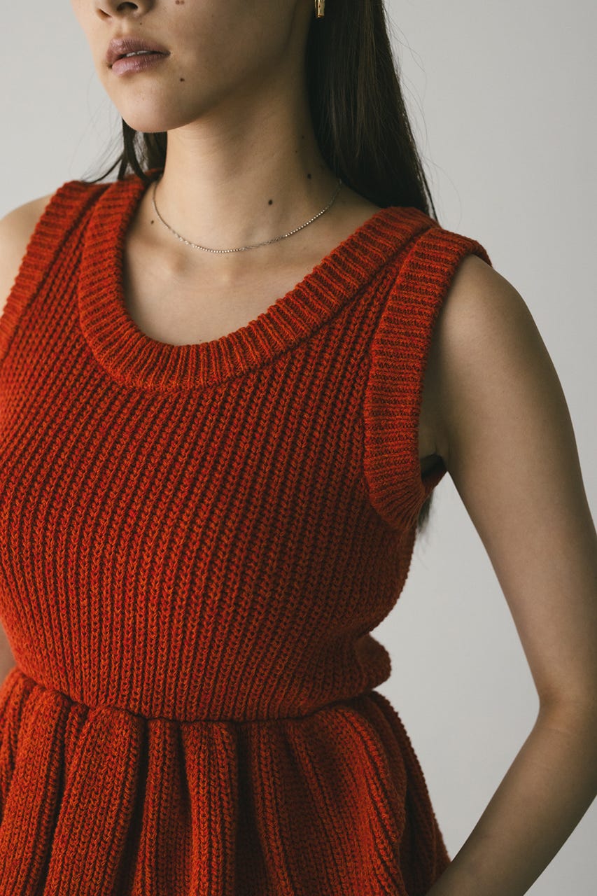 2WAYペプラムニットタンク ORG FREE