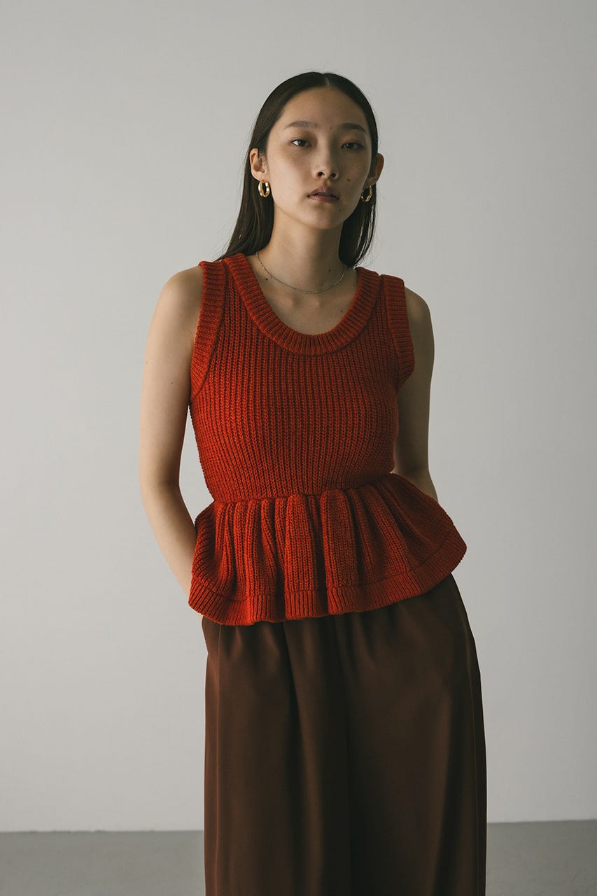 2WAYペプラムニットタンク ORG FREE