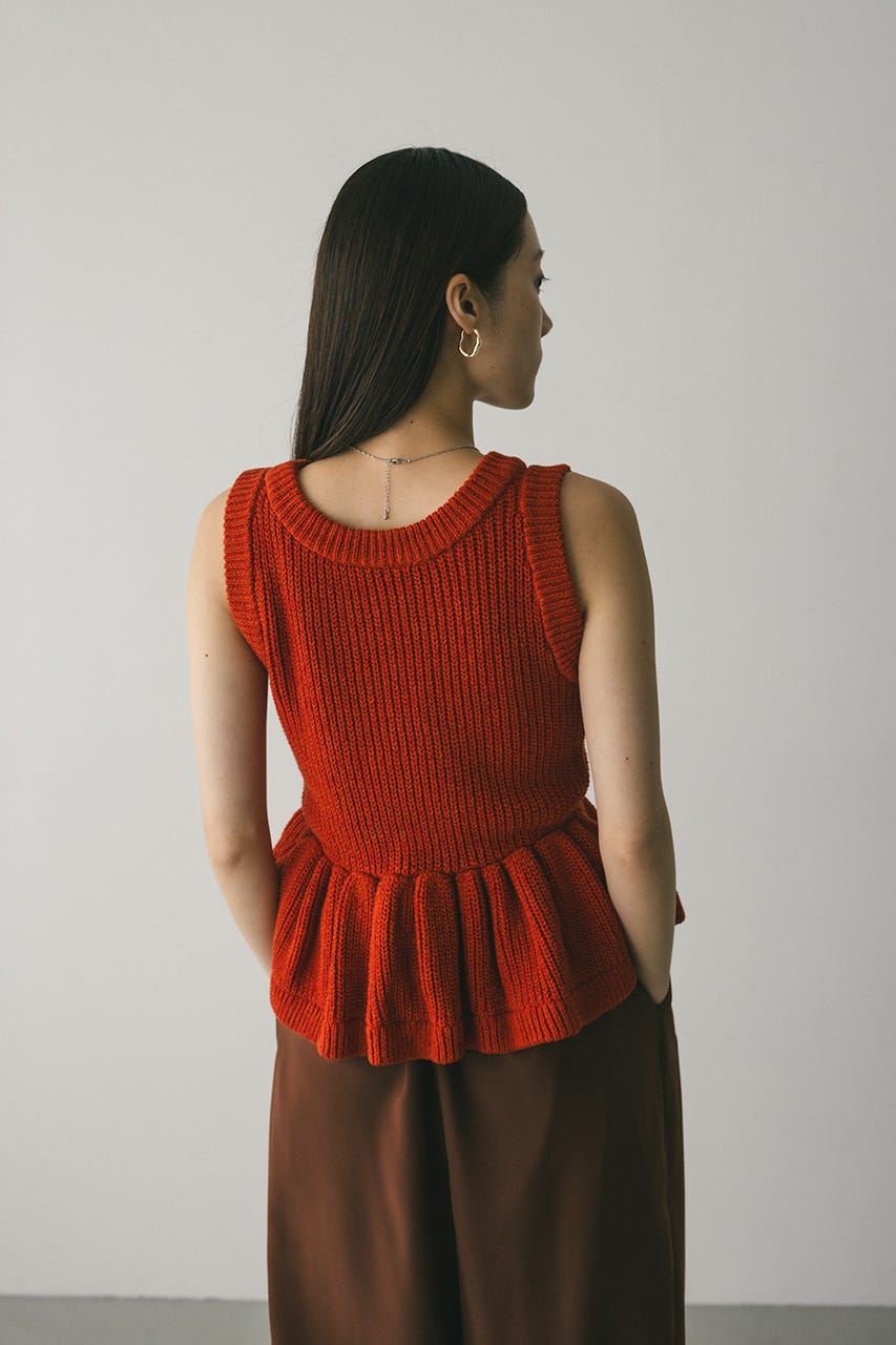 2WAYペプラムニットタンク ORG FREE