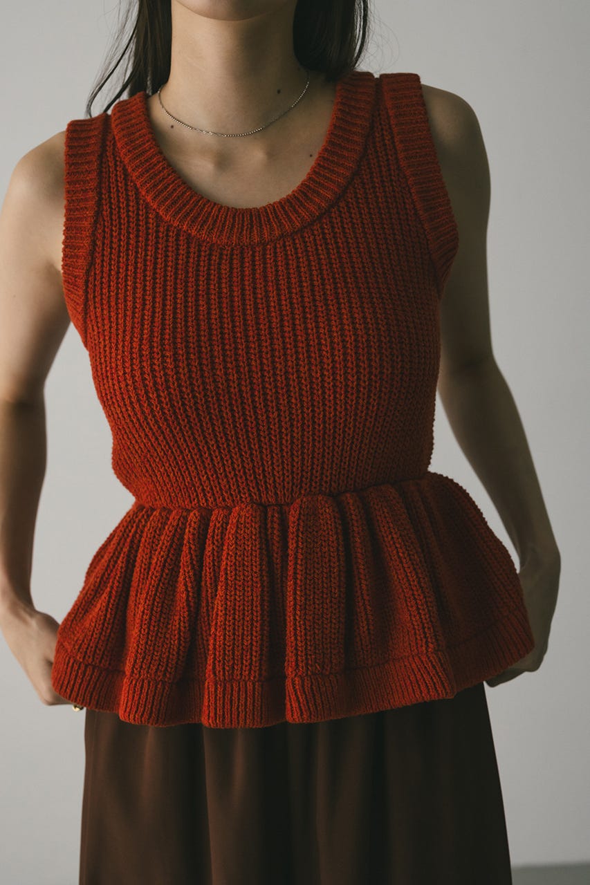 2WAYペプラムニットタンク ORG FREE