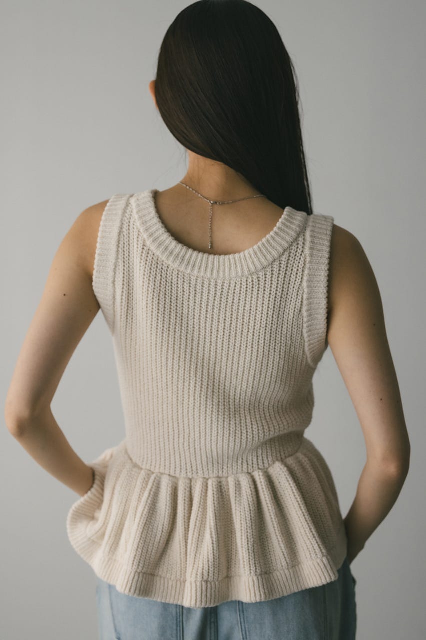 2WAYペプラムニットタンク WHT FREE