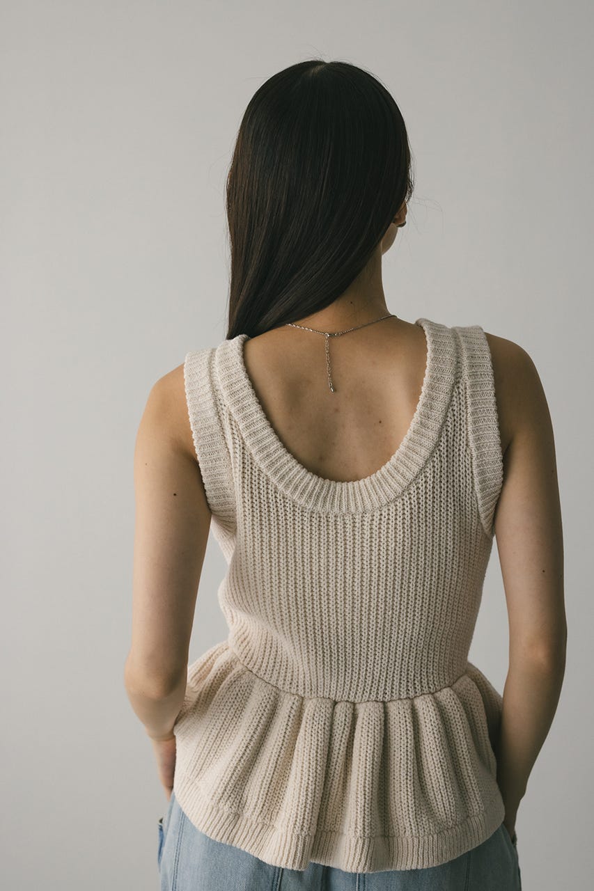 2WAYペプラムニットタンク WHT FREE