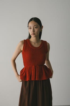 STYLEMIXER ブラウス シャツ オープンネックペプラムシャツ