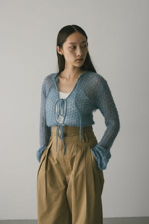 2WAYモヘアミックスリボンニット